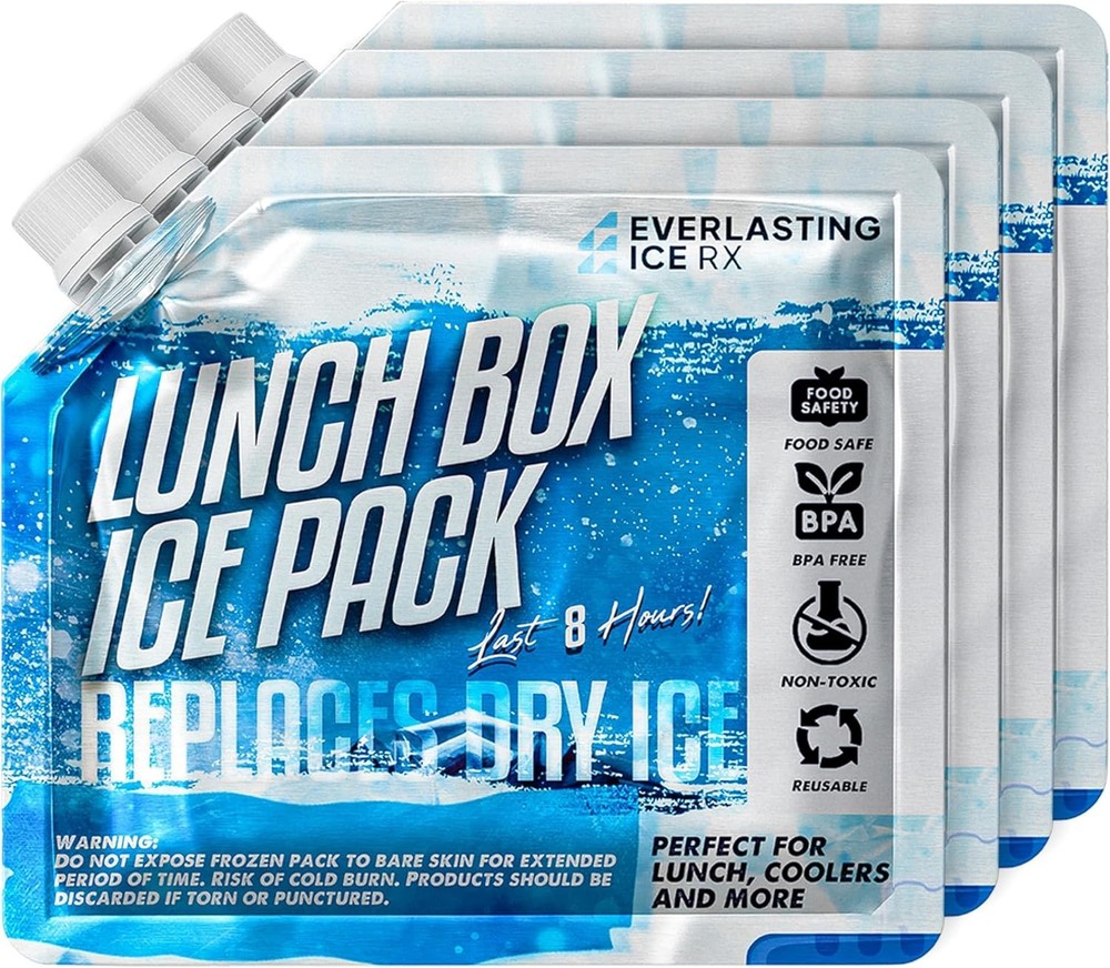 Everlasting Ice RX Reusable Packs for 4 Pack - Cooler Packs, Blue