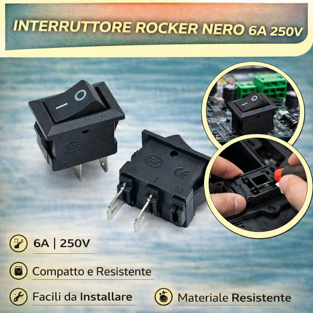 10pcs Black Rocker Switch Lot Small Panel 6A 250V
