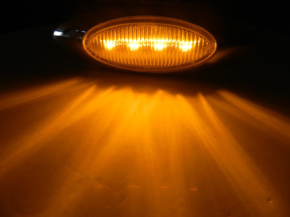 1 PANELITE MILLENNIUM LED M1 AMBER MARKER LIGHT 4 DIODE wCHROME BEZEL 6.5 INCH