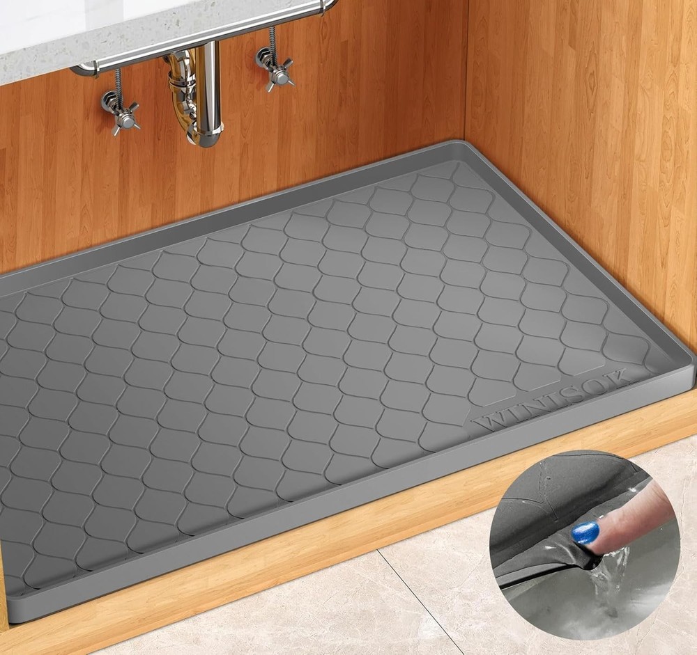 Versatile 34" x 22" Silicone Under Sink Protector - Clean & Worry-Free Solutions