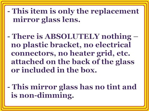 New Replacement Flat Mirror Glass with Full Size Adhesive for 2013-2019
