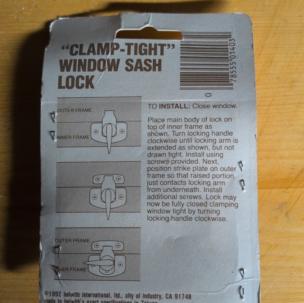 Belwith Window Sash Lock Polished Brass Lockable Easy Install Double-Hung 1403