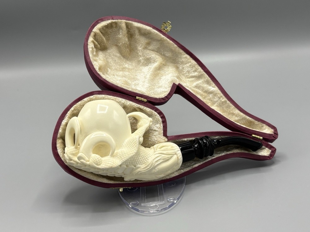 Eagle Claw Pipe block Meerschaum New Handmade W Case#64