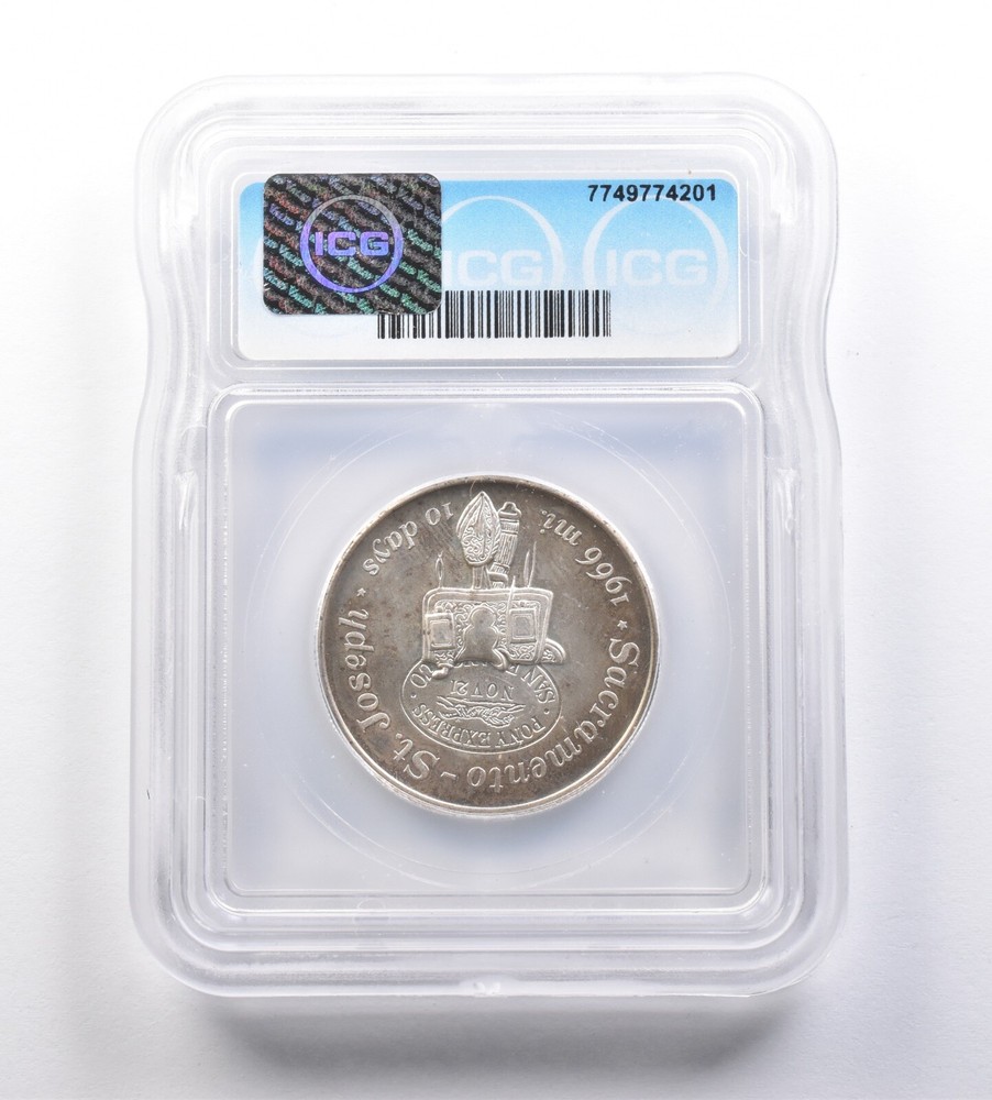 1966 So-Called Half Dollar Pony Express Centennial MS66 ICG *7219