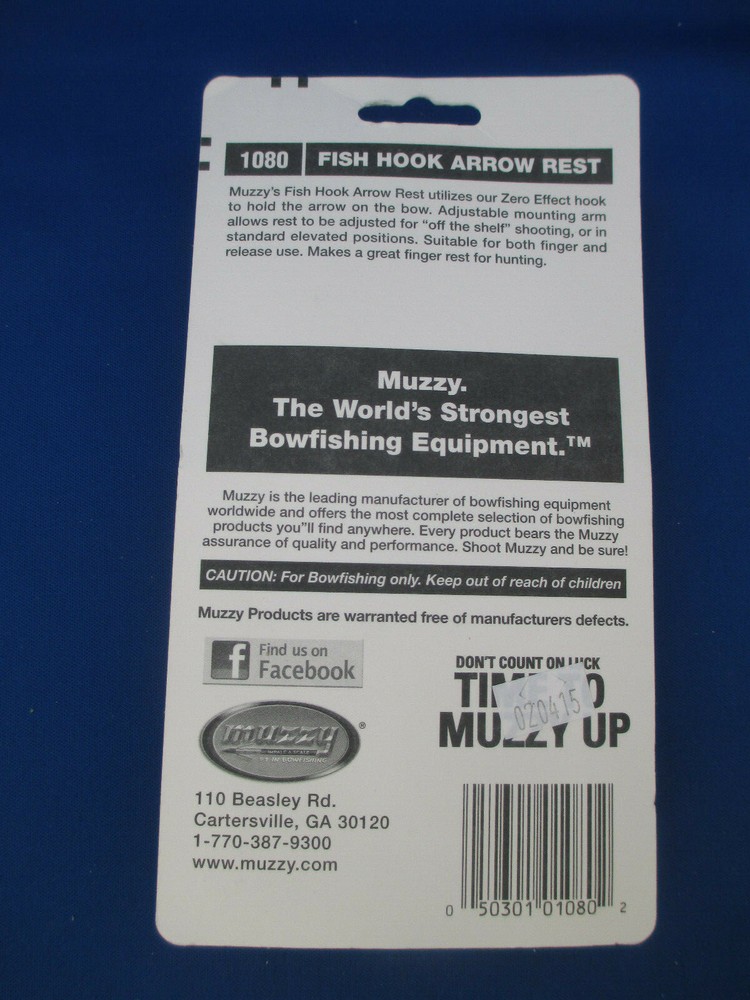 MUZZY - FISH HOOK ARROW REST - FISH WITH A BOW - ARCHERY BOW HUNTER