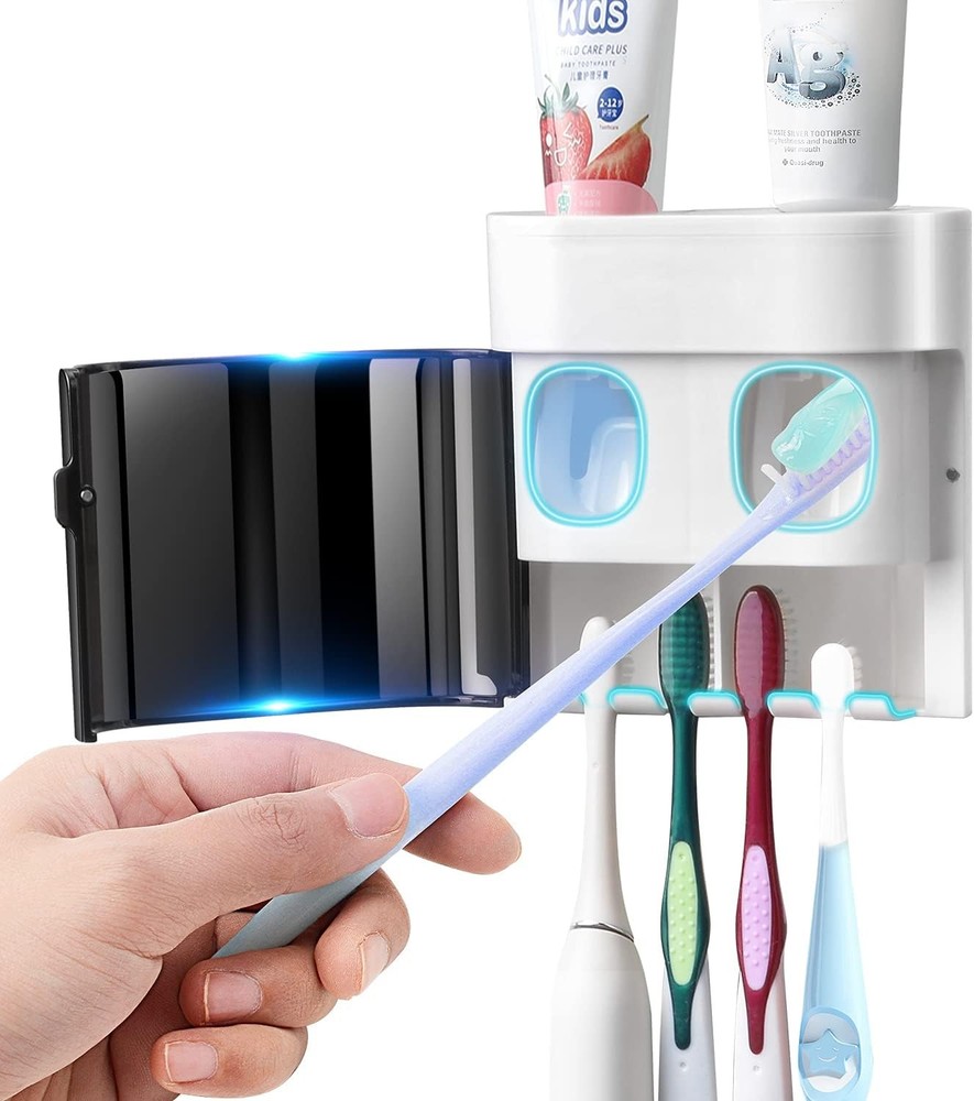 Wall Mounted Toothbrush Holder With Dispenser
