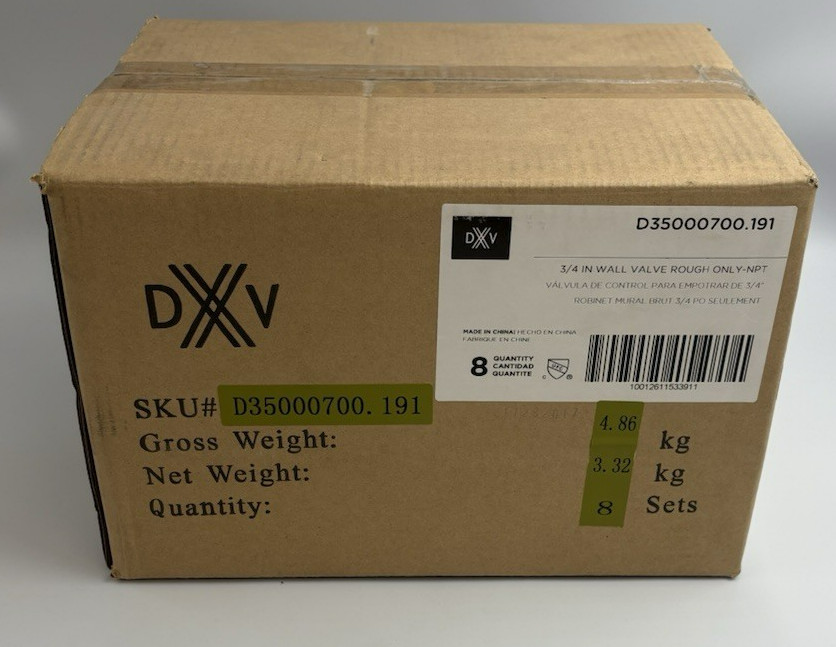 Box of 8 - DXV by American Standard D35000700.191 3/4" Wall Valve - Rough Only