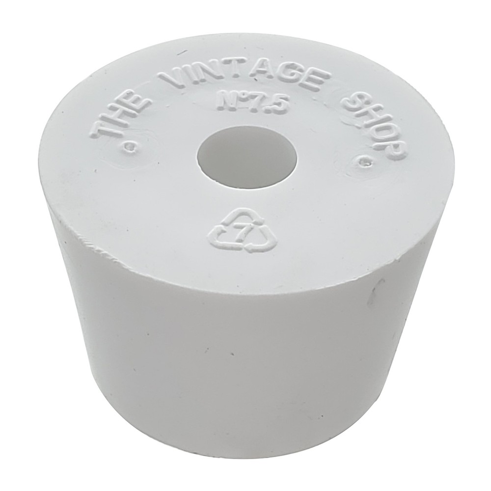 Rubber Stopper- Size 7.5- Drilled