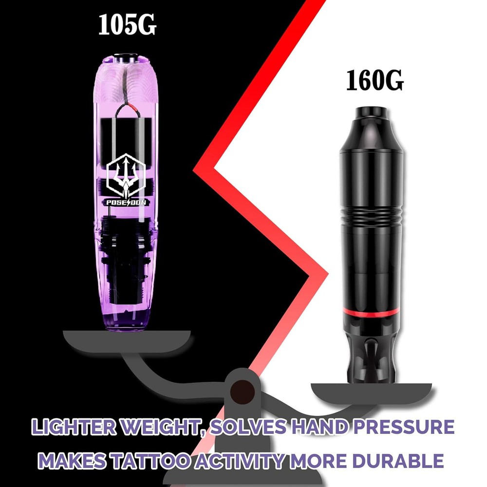 POSEIDON Wireless Tattoo Kit TK039, Complete Kit! For Beginners