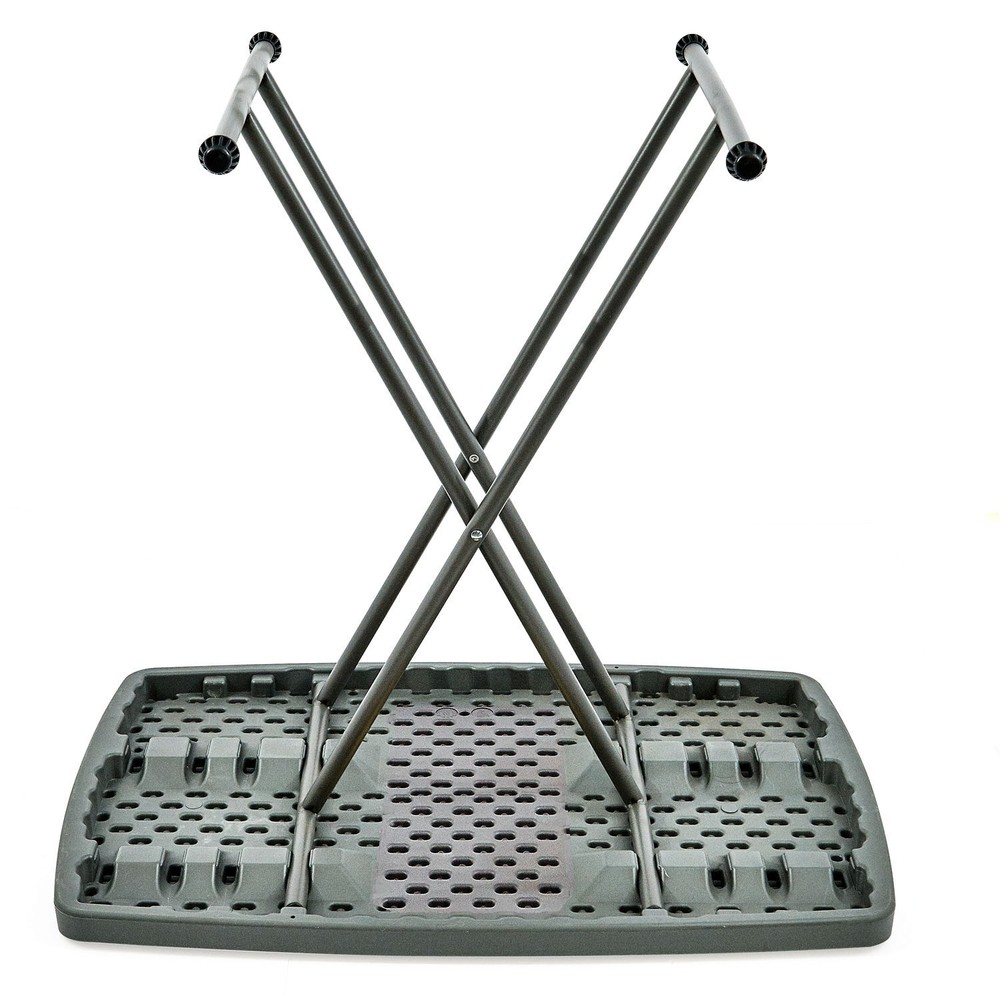 Adjustable Height Plastic Folding Table 30" x 20" Charcoal
