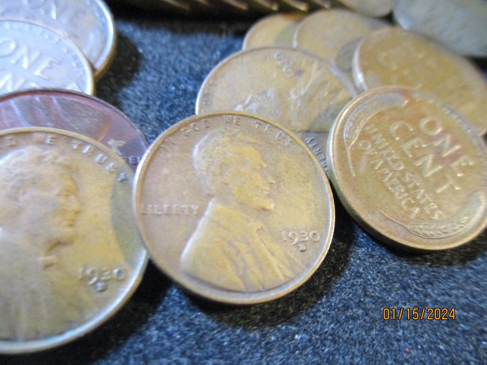 1930-D LINCOLN WHEAT CENT ROLL GOOD + AA2