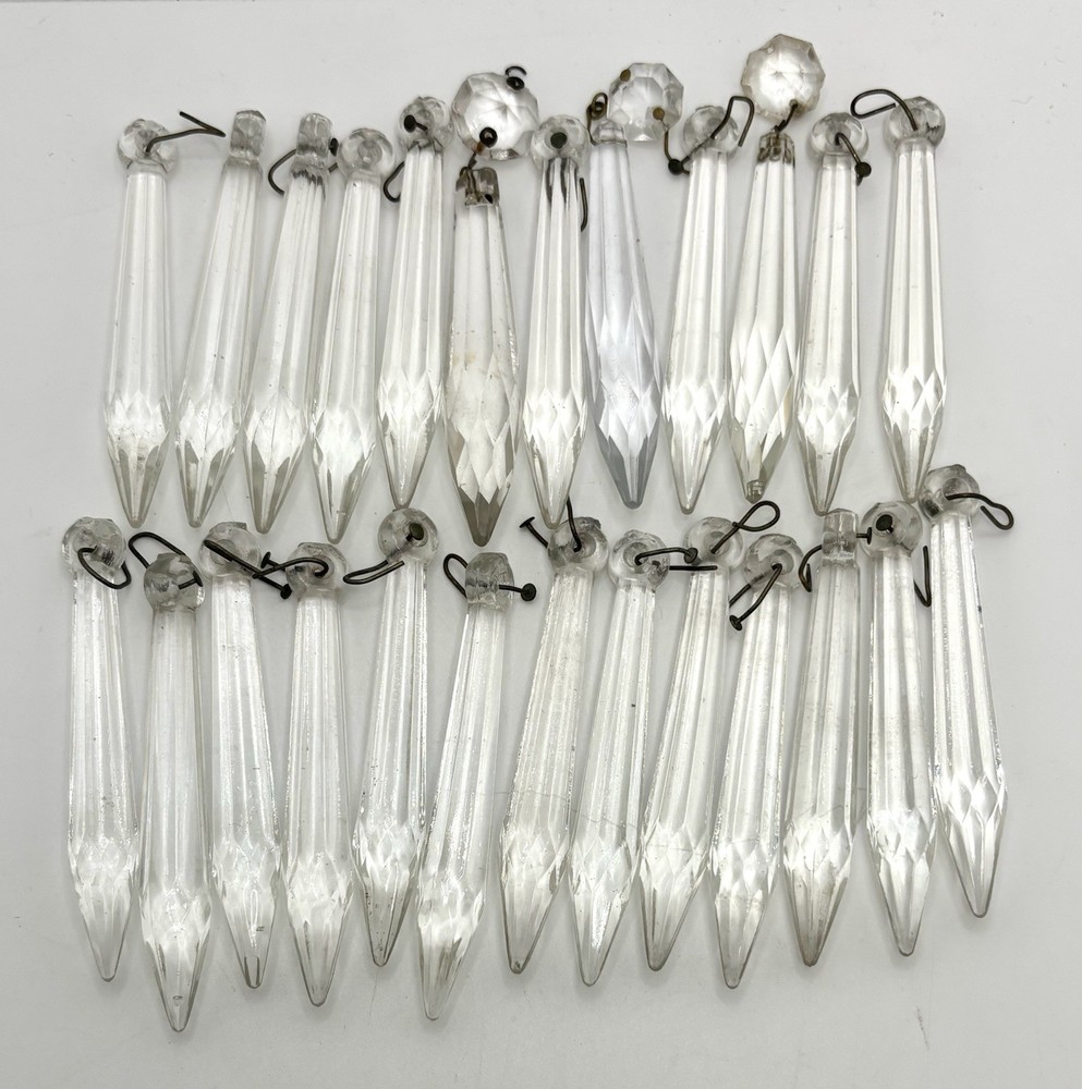 25 Glass Drops Prisms Icicles Chandelier Replacement
