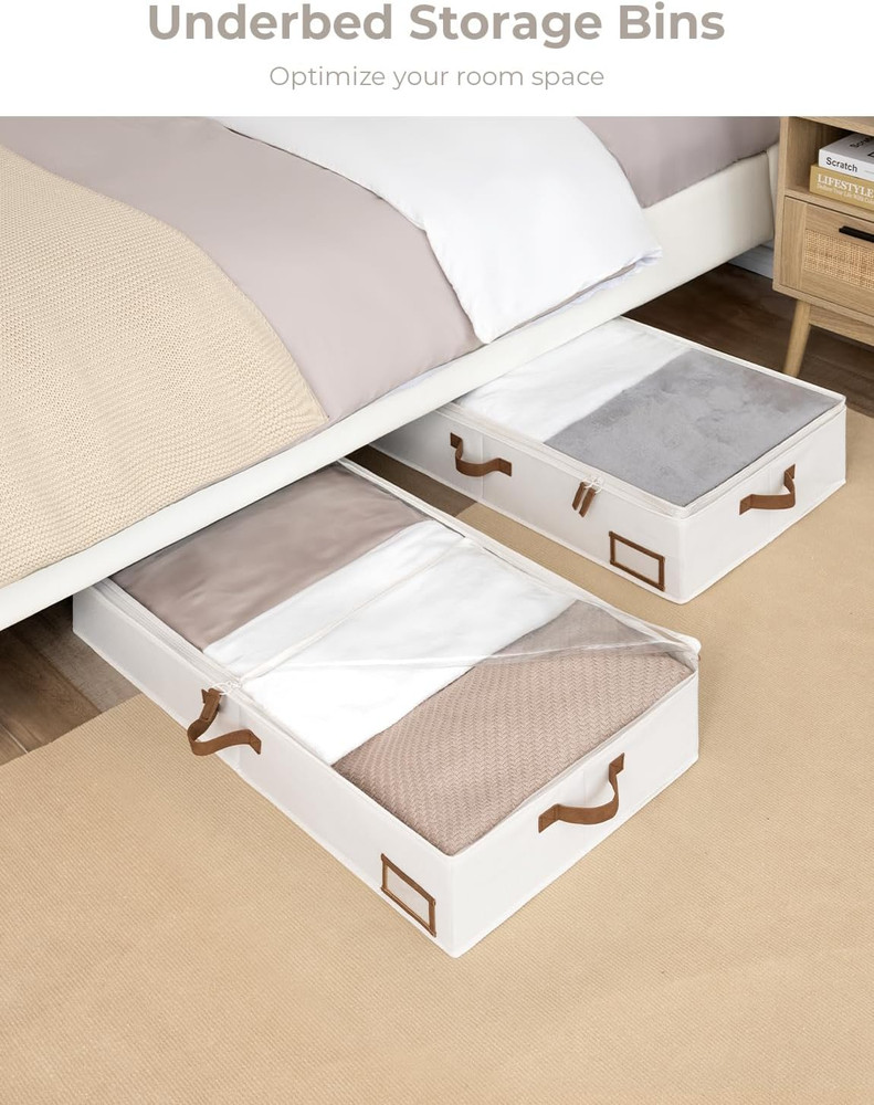 Under Bed Storage Organizer with Sturdy Wire Hangers - Space Saver Solution