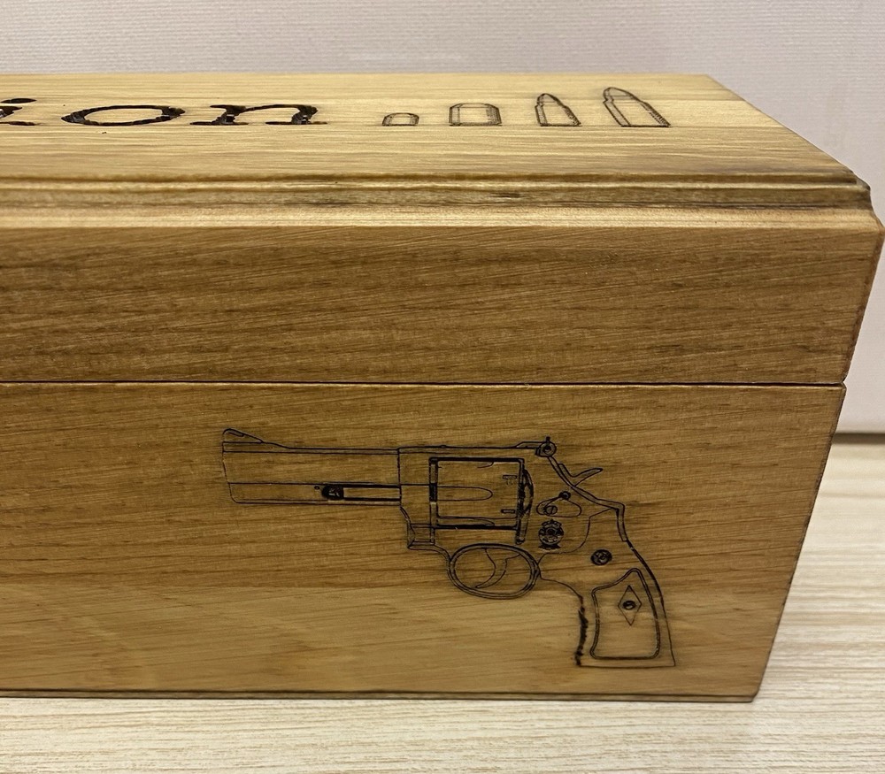 Wood Ammunition Ammo Box Custom Laser Engraved