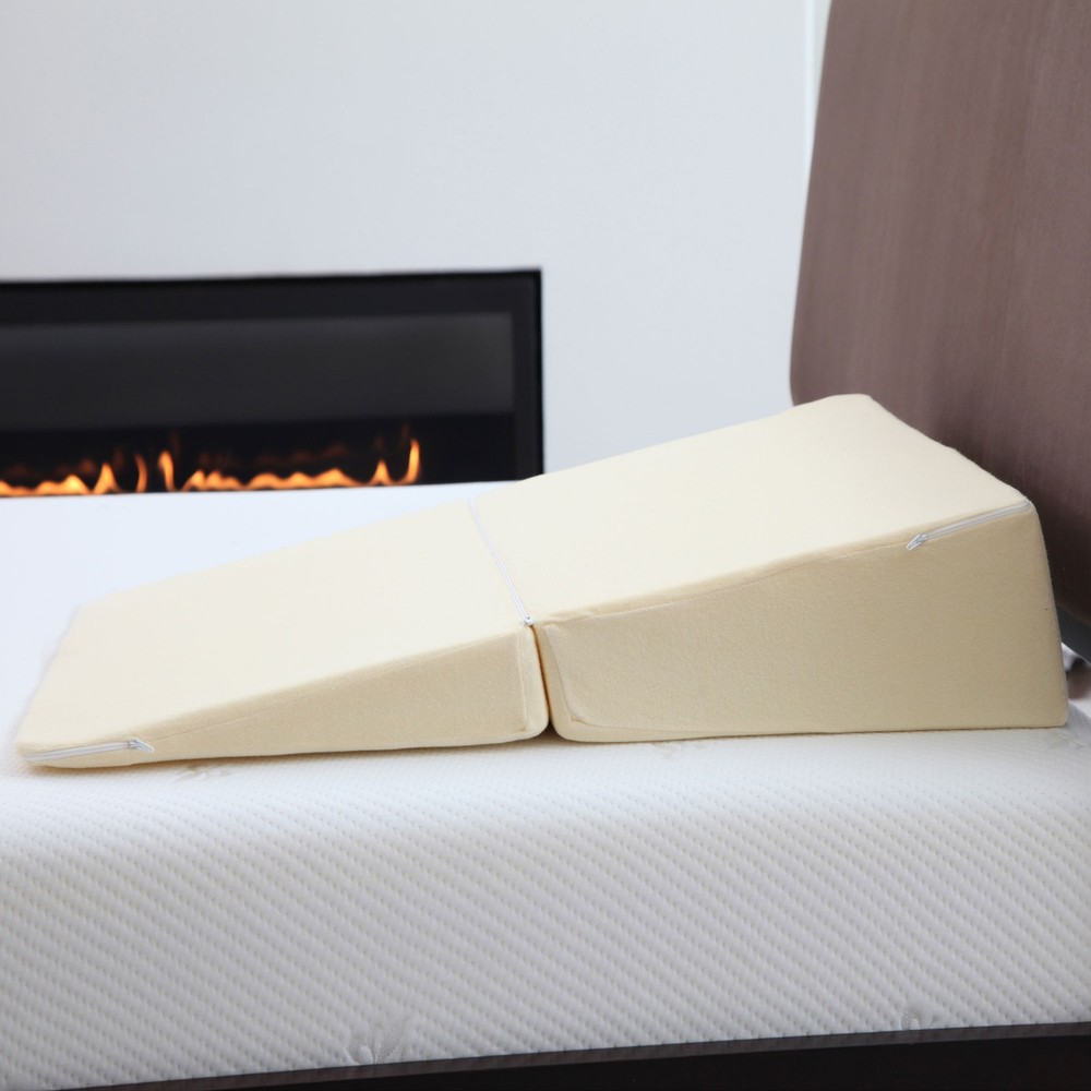 Folding Wedge Pillow Supportive Memory Foam Pillow with Cover
