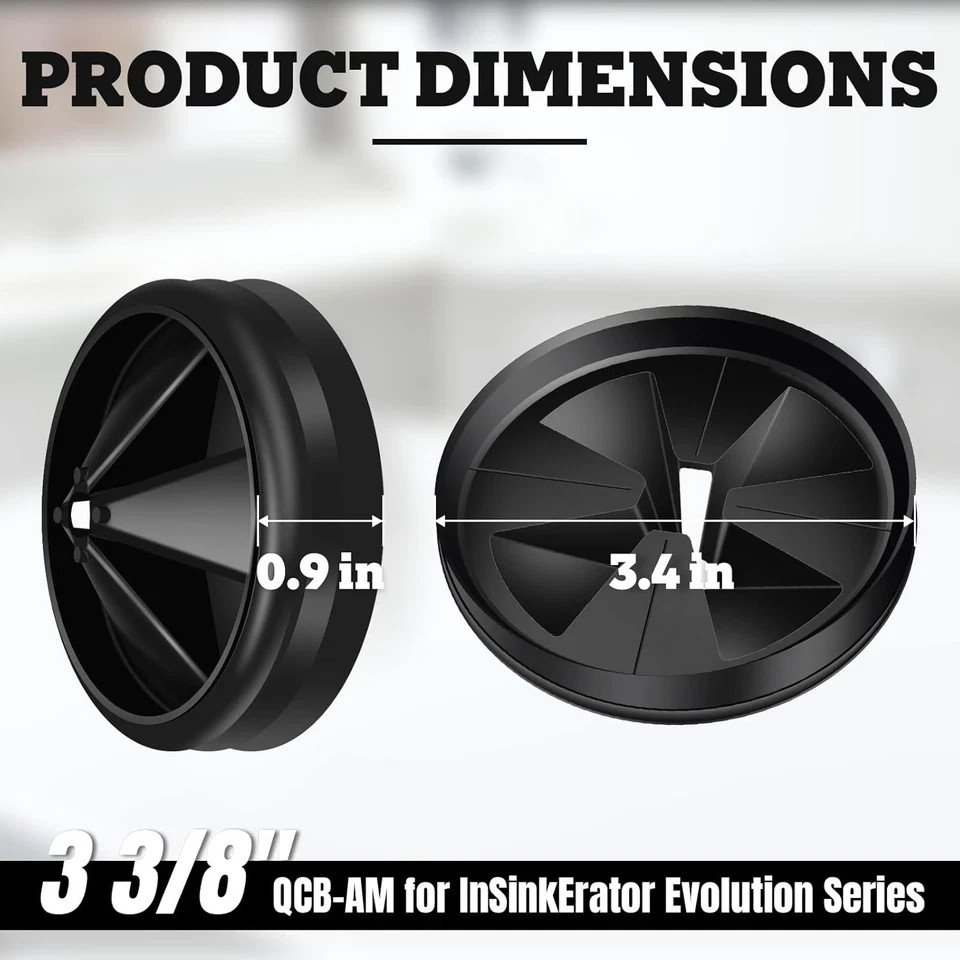 3 Pack Garbage Disposal Splash Guard - Sink Baffle 3 3/8" QCB-AM for Insinkerato