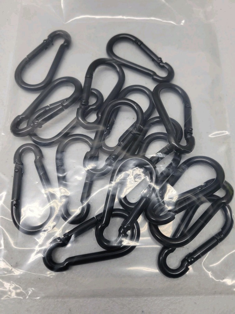 17 Pack Spring Snap Hooks M6  2-3/8 inch Black