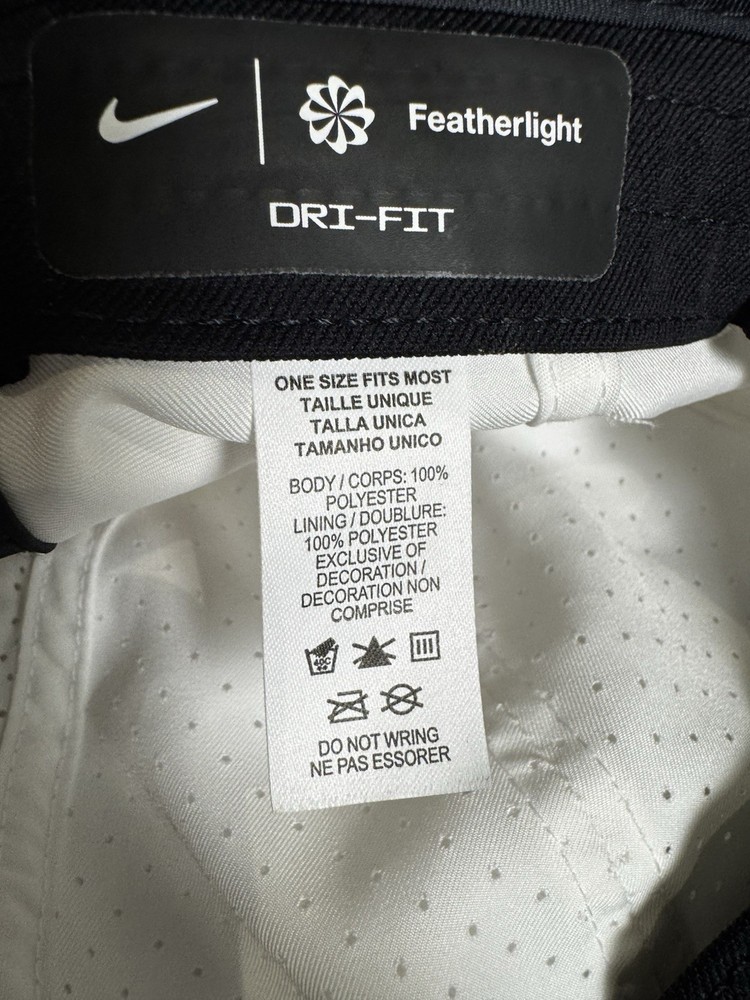 Nike Dri-FIT Featherlight White Running Cap Hat Adjustable OS Lightweight