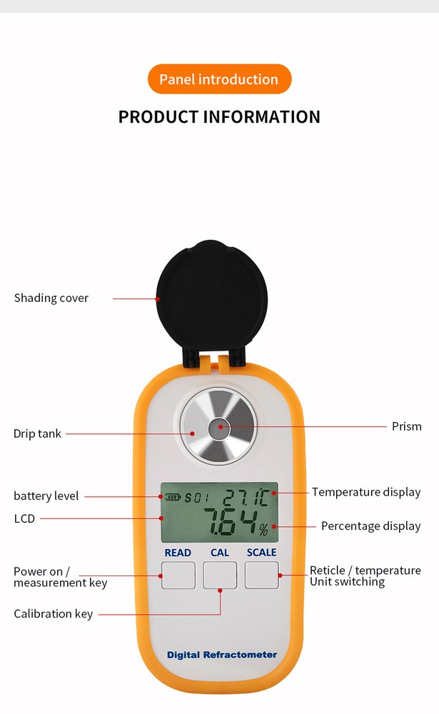 Coffee Hydrometer 2-in-1 Auto Refractometer Brix TDS Concentration Meter Tester