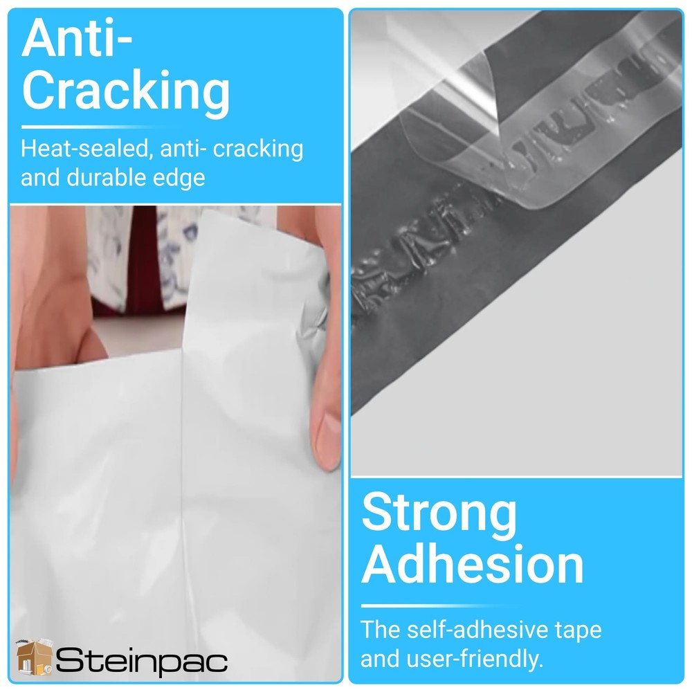 Steinpac Poly Mailers 5x7 | 100 Pack | Self-Sealing Package 5" X 7", 100
