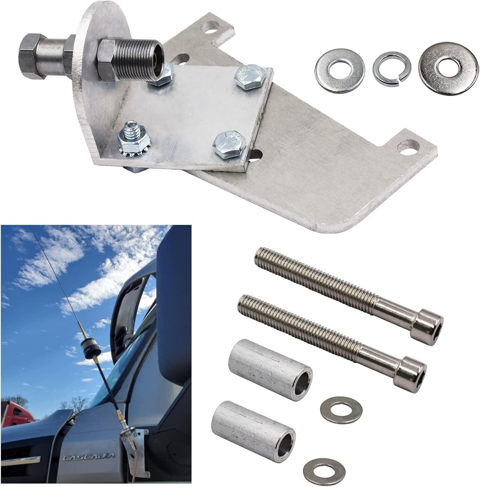 Adjustable Antenna Mount for 2017+ Freightliner Cascadia, Silver - PC-A55-02