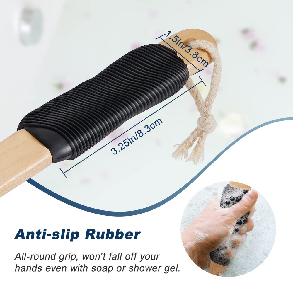 Ergonomically Back Scrubber for Shower - Double-Sided Back Brush Long Handle