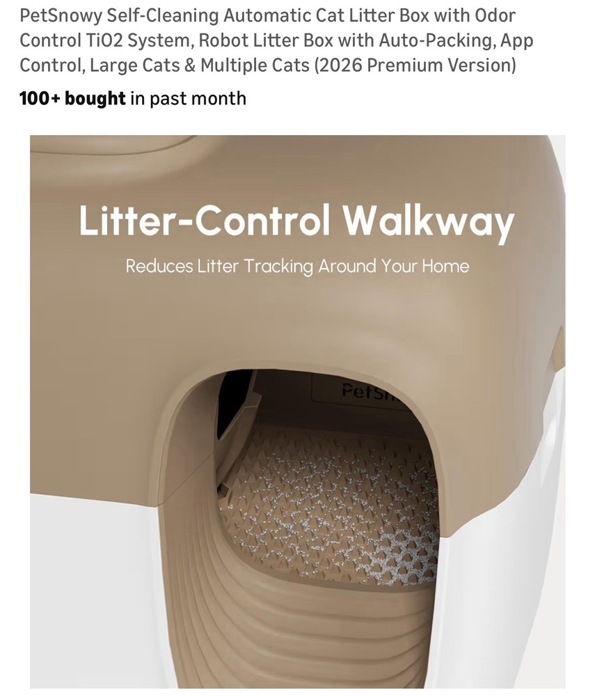 Pet snowy self- cleaning litter box.