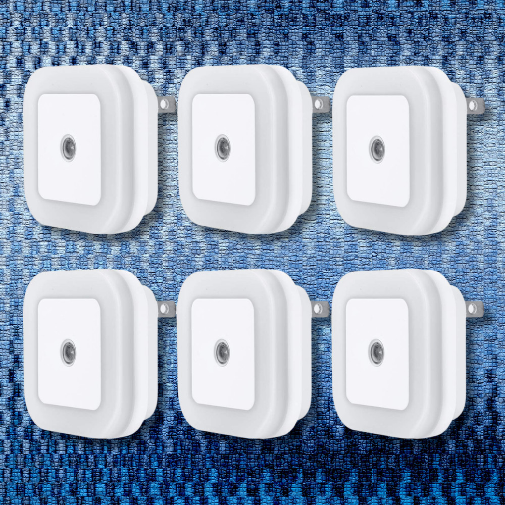 6Pcs Plug-in LED Night Lights Lamp Dusk to Dawn Sensor Hallway Kitchen Bathroom