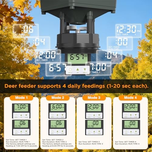 5 Gallon Hanging Deer Feeder, Automatic Game Feeder with Programmable Digital