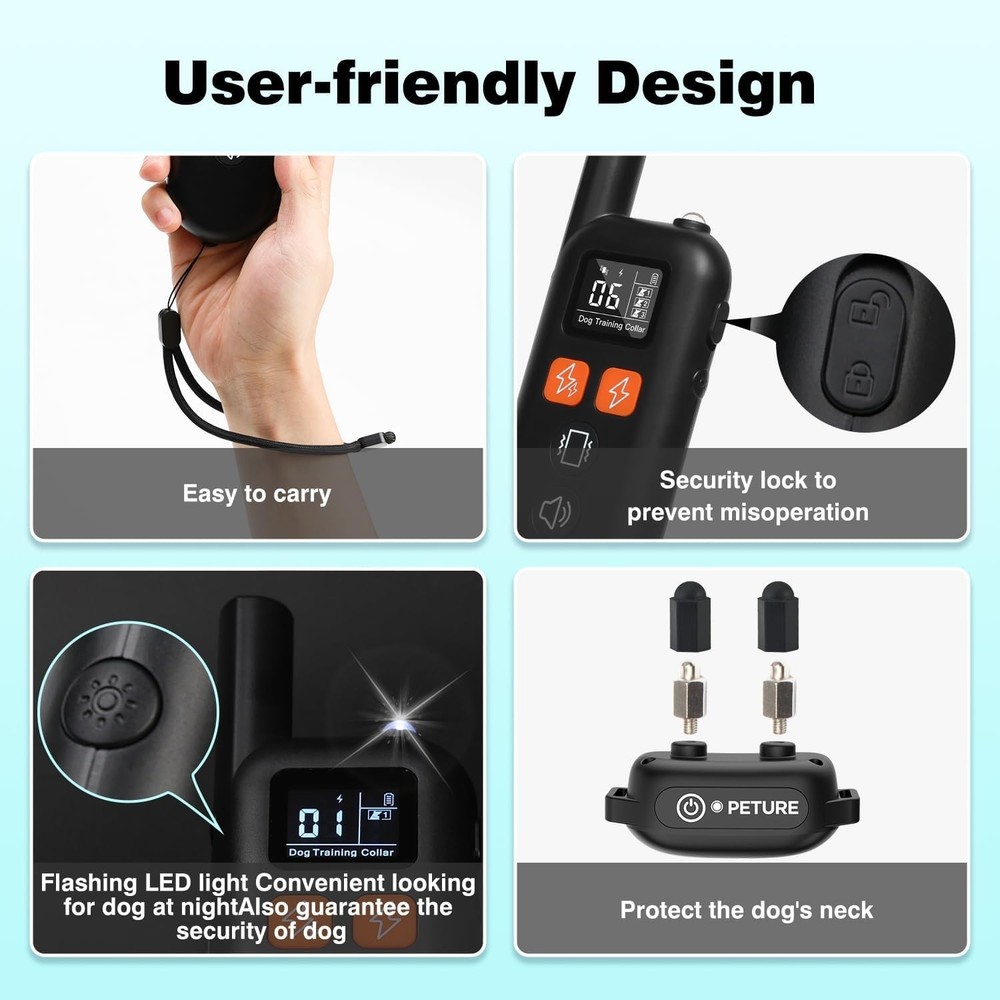 3 Dogs Training Collar with Remote 3 Pack - 3300FT Rechargeable, Waterproof D...