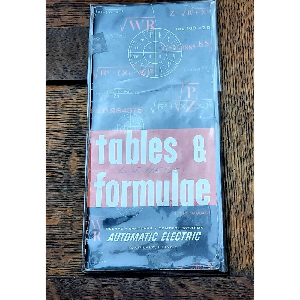 Automatic Electric Company Tables & Formulae Technical Pocket Book Booklet 1961