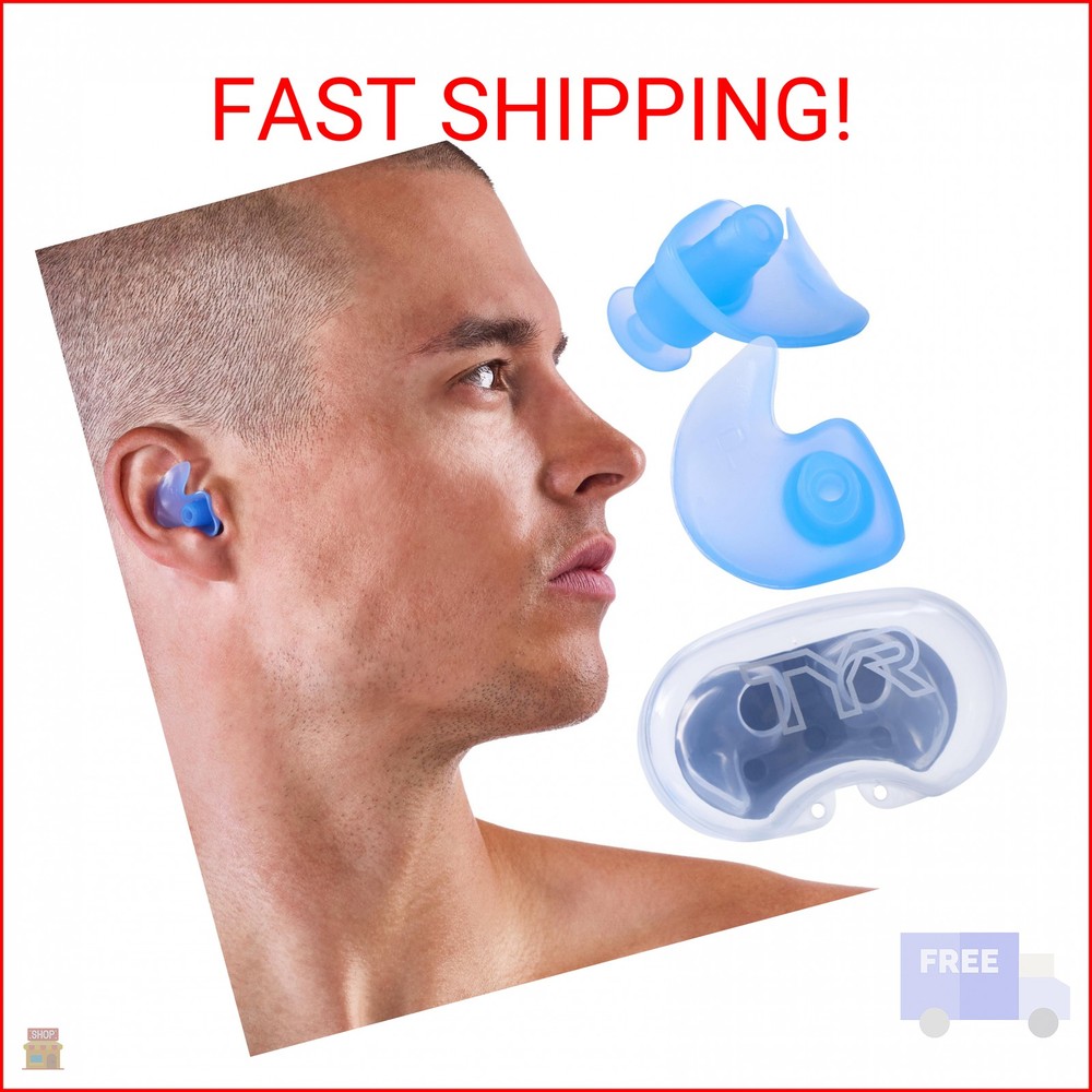 TYR Silicone Molded Ear Plugs, Blue