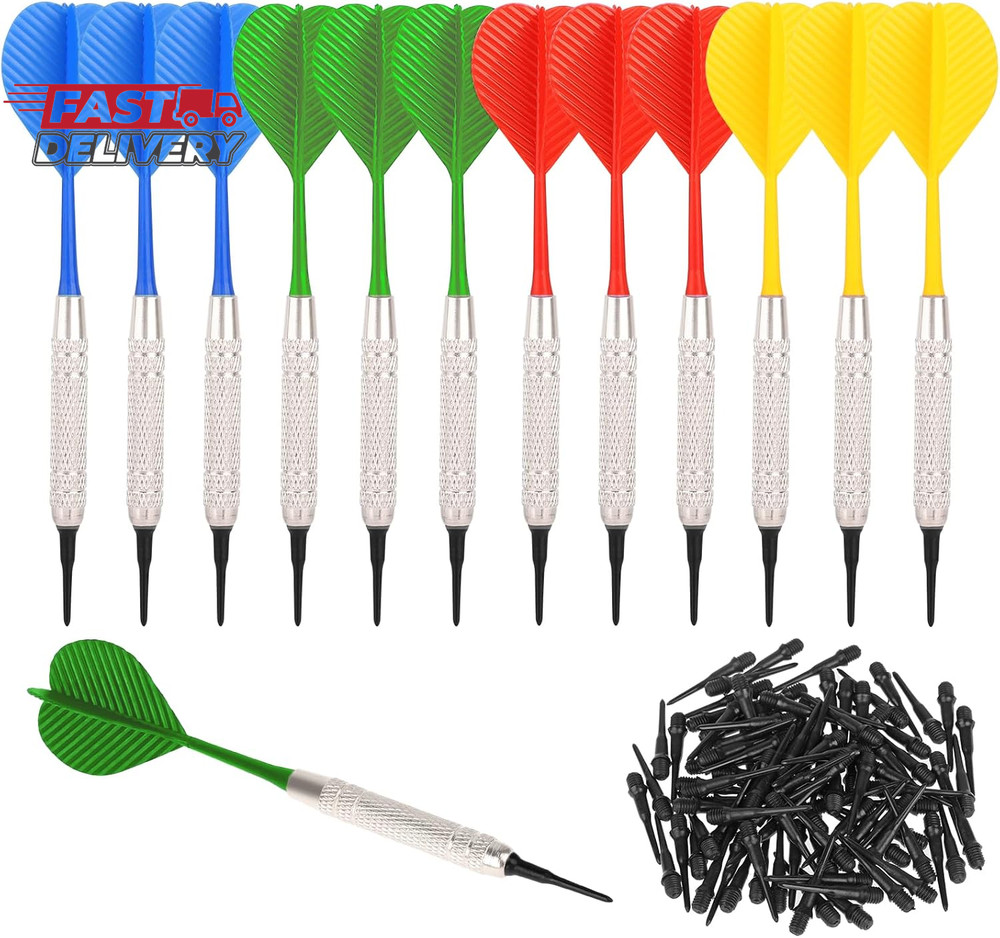 Soft Dart, 12 Pcs Dart with Plastic Soft Tip Points for Dartboard