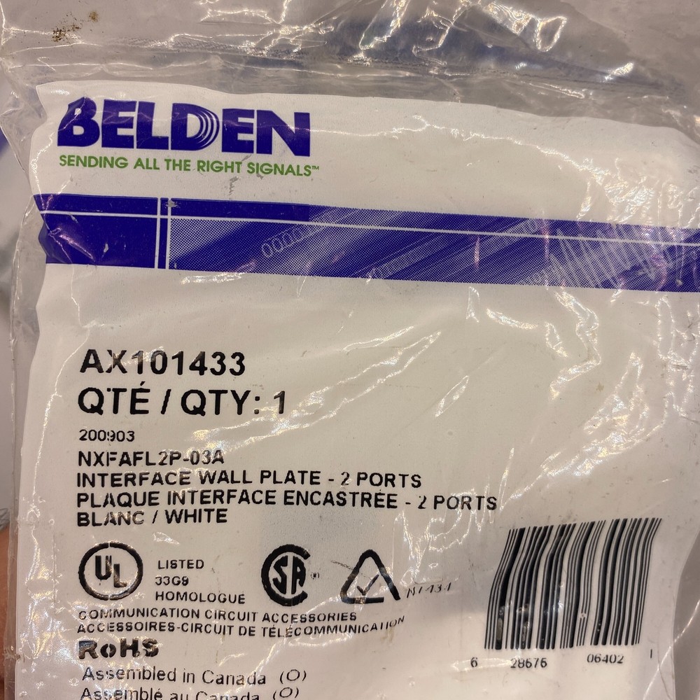 Belden AX101433 Interface Wall Plate 2-Port White ✅
