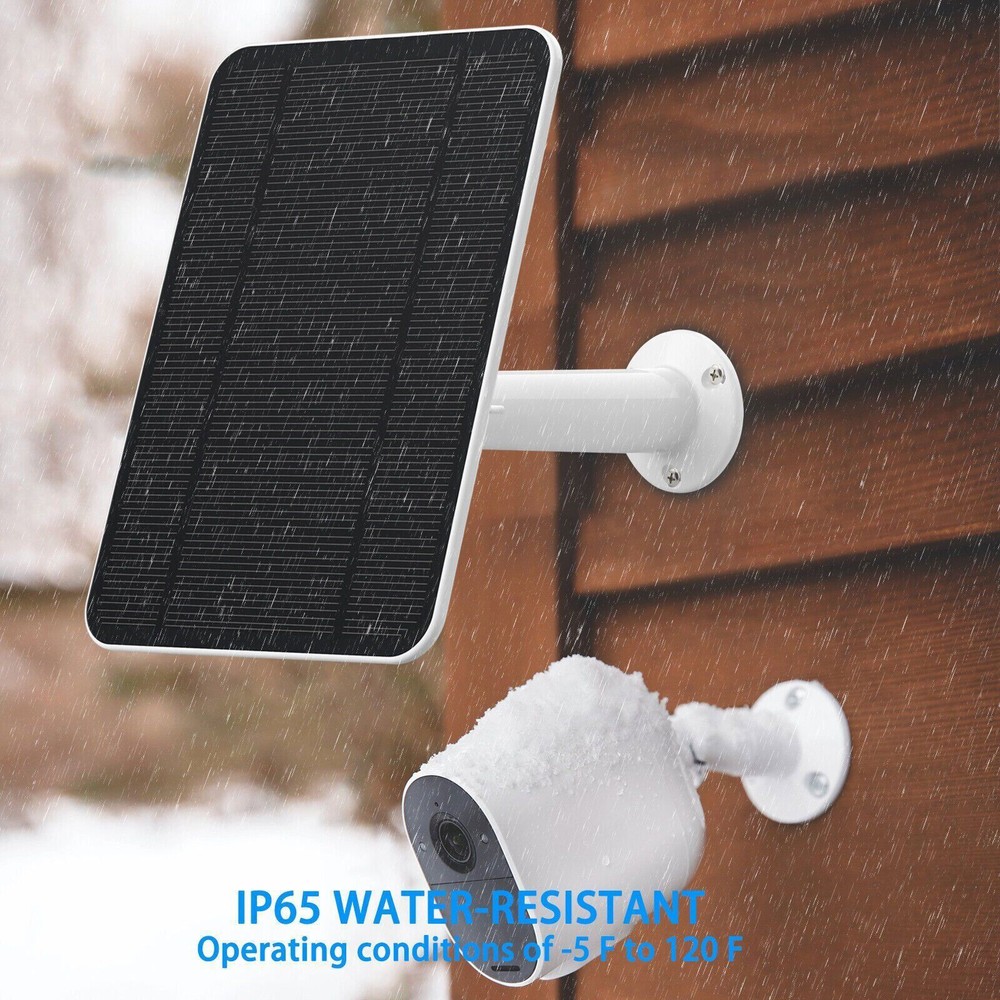 Solar Battery Charger Micro USB+Type-C Charging Solar Panel for Security Camera