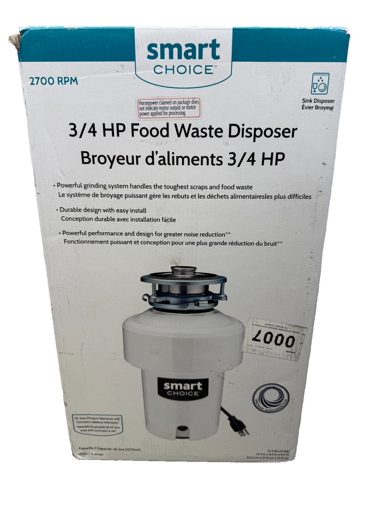 Frigidaire SC75DISPC1 Smart Choice 3/4 HP Continuous Garbage