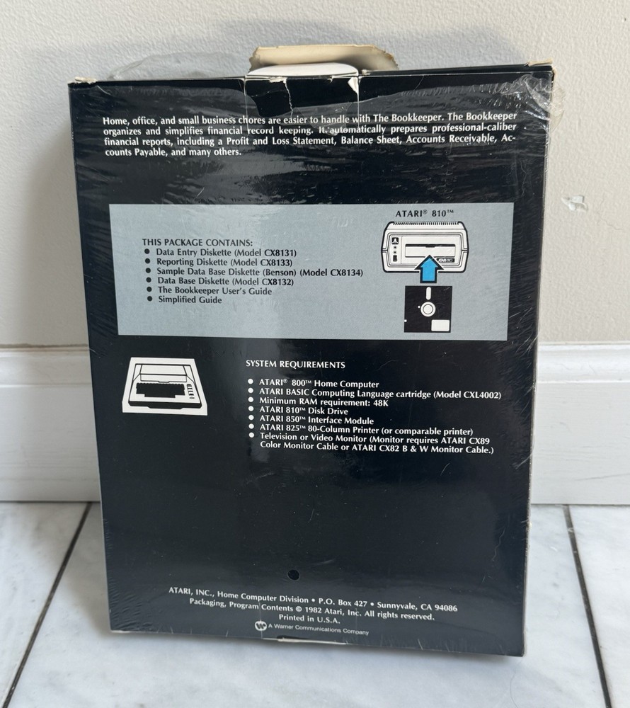 Vintage Atari 400 800 Computer Program The Bookkeeper CX414 Complete