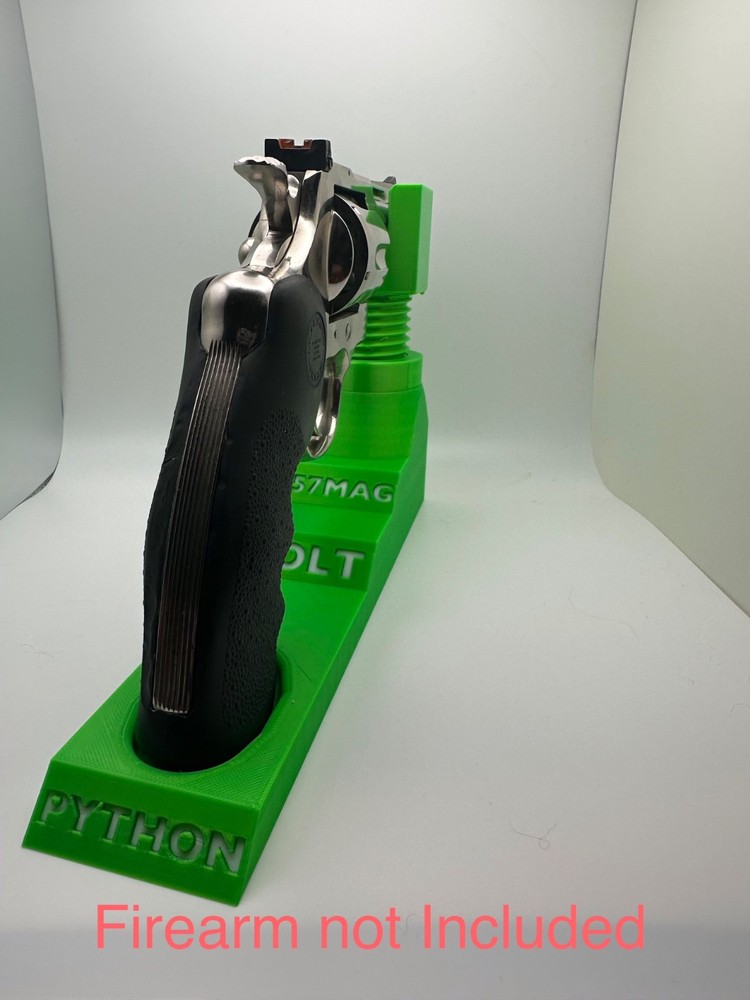 Custom Pistol Stand designed for Colt Python 3D printed safe storage