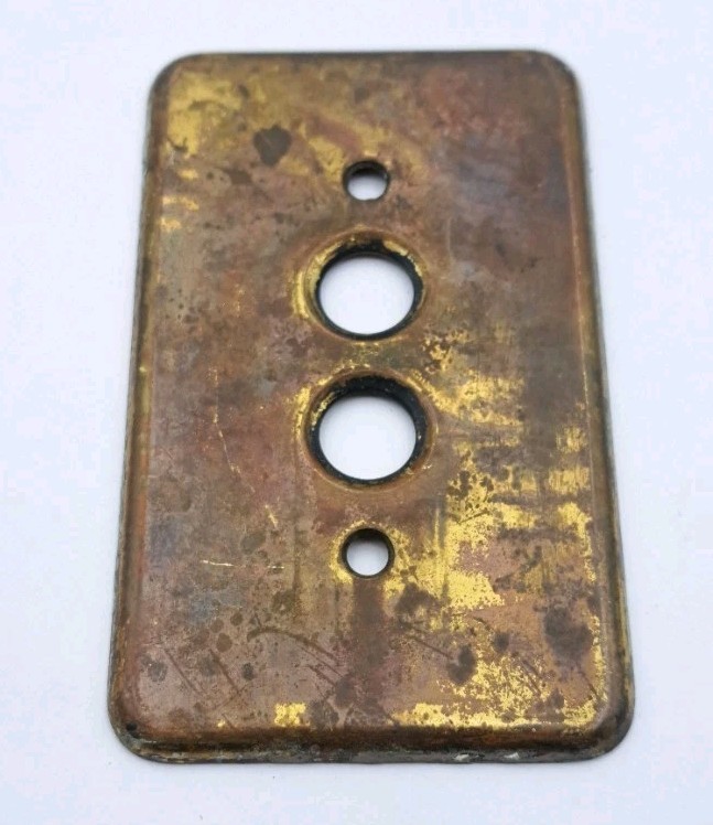 Vintage Push Button Light Switch Wall Plate Covers Rectangle Brass Hardware