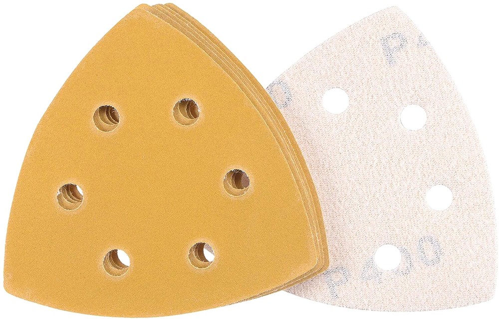 240PCS 60-320 Grit 6 Hole Oscillating Multi-Tool Hook Loop Triangle Sanding Pads