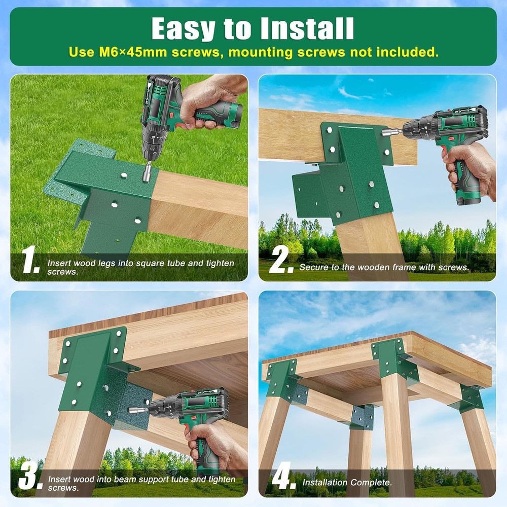 4 Pack Deer Blind Brackets 4x4 Heavy Duty Deer Stand Bracket Compound Angle