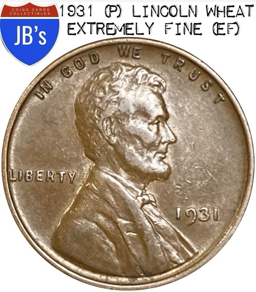 1931 (P) Lincoln Wheat Cent Penny 1c - EXTREMELY FINE (EF)