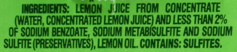 100% Lemon Juice, 2.5 Oz