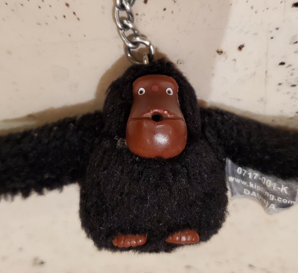 KIPLING Monkey Gorilla Keychain Black Davina Keyring