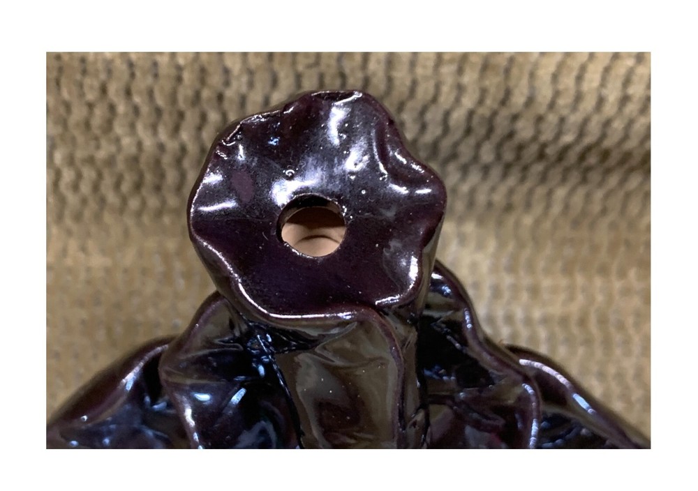 CERAMIC BLACK BACKFLOW INCENSE CONE WATERFALL BURNER HOLDER