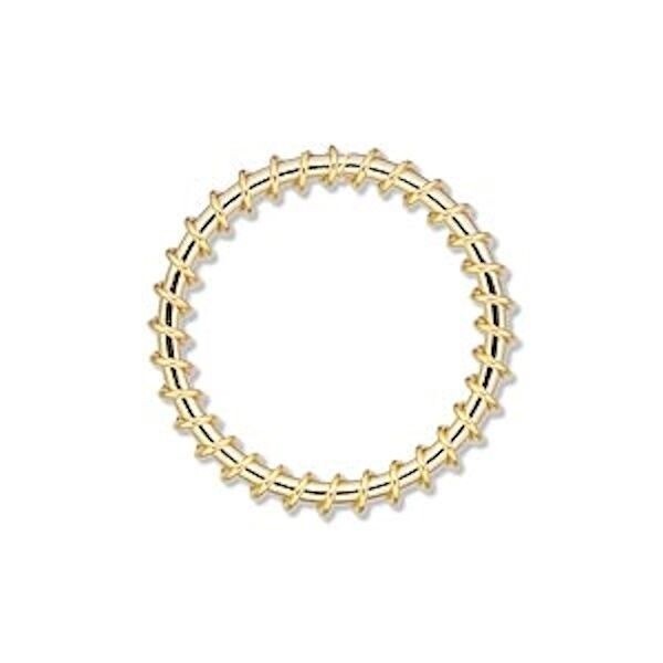 Component, 10 Gold Plated Steel Wire Wrapped 25mm Round Components *