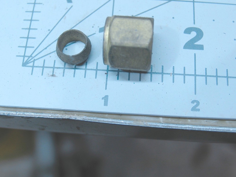 2 lbs of Misc. Brass Pneumatic/Tube Ferrules + Nuts