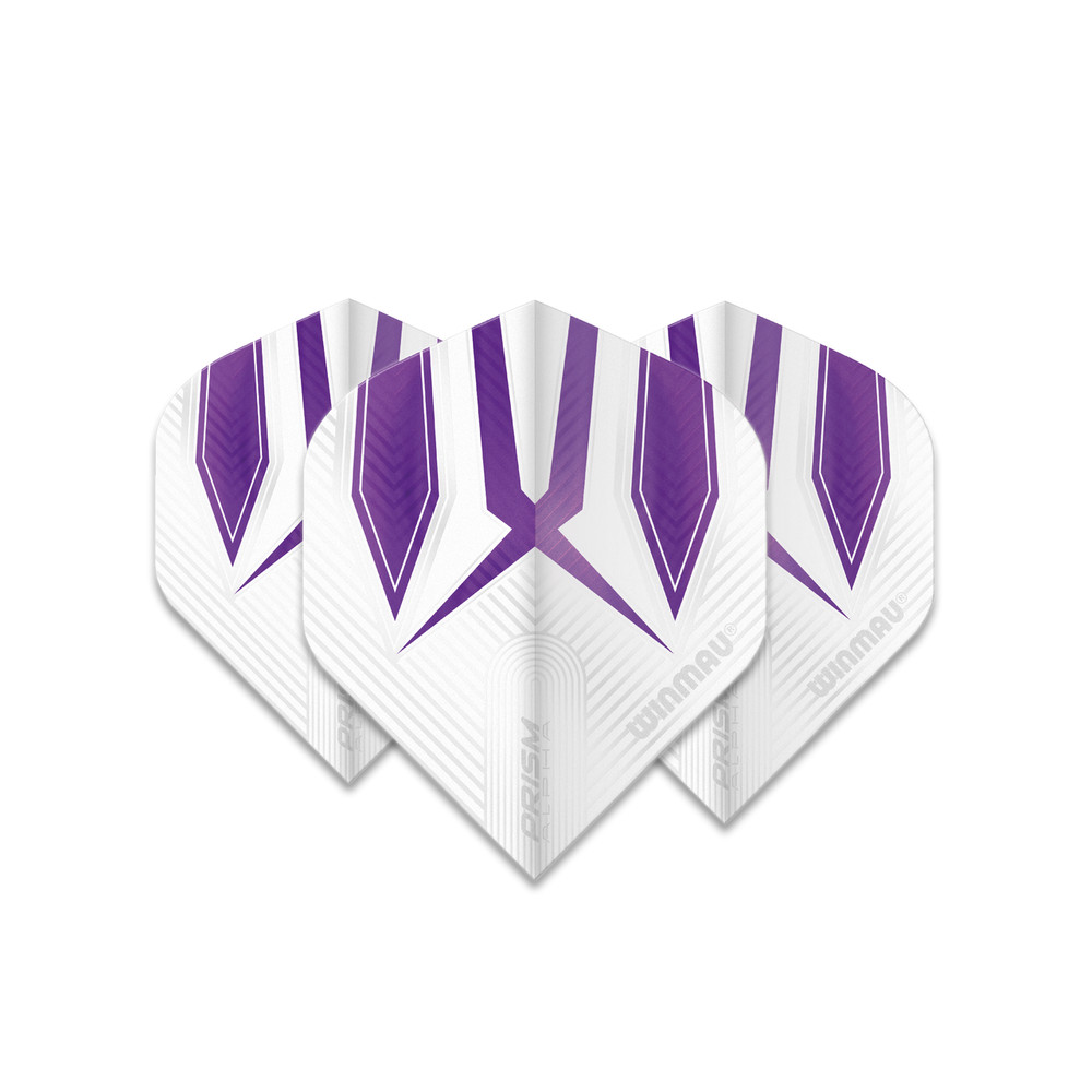 Winmau Prism Alpha Standard Dart Flight - White & Purple