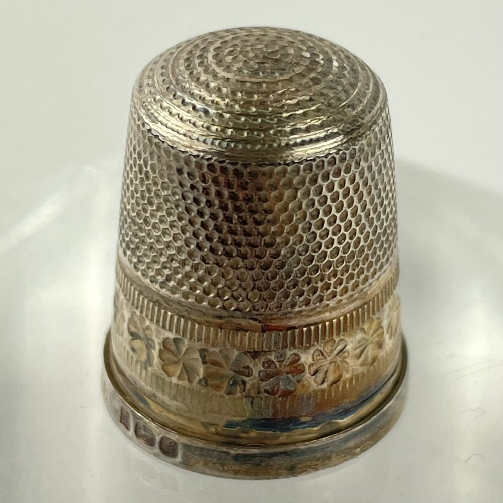 Vintage Solid Sterling Silver Thimble 2cm James Swann & Son 1981 M #4