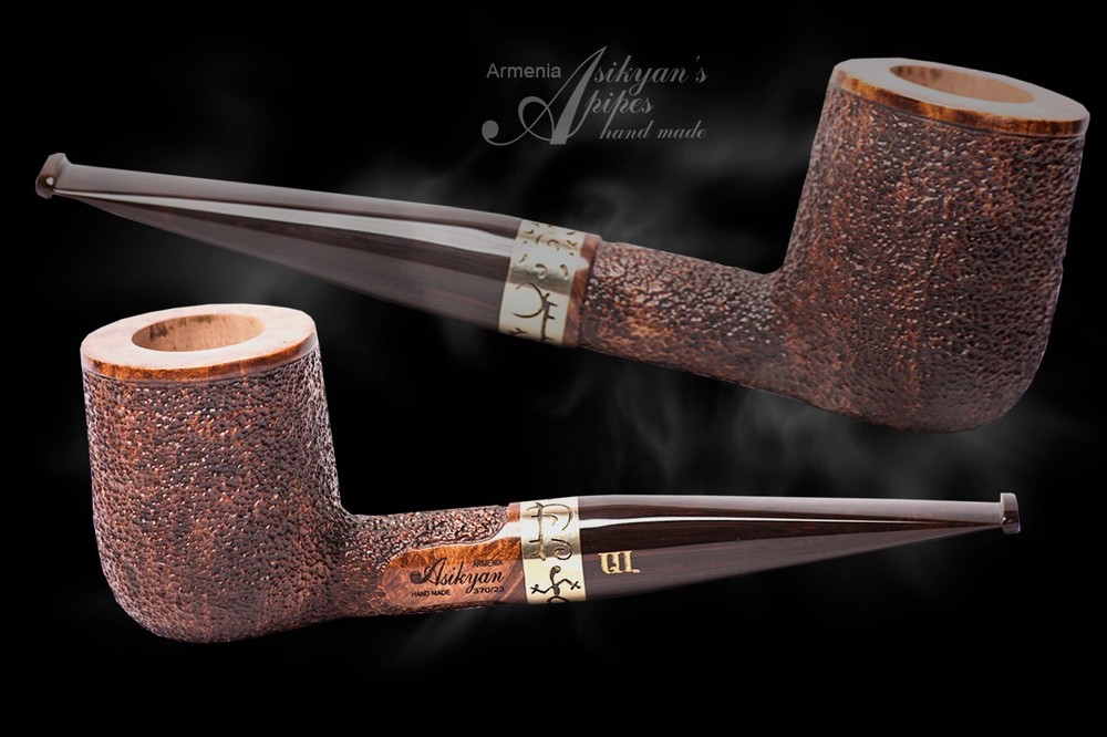 Asikyan Pipe #370/23 Billiard Rusticated Hand Made